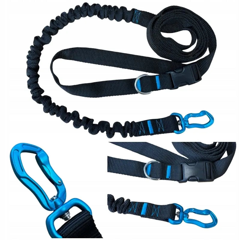 Lanyard with Shock Absorber 280cm BLACK Adjustable Sport 400kg