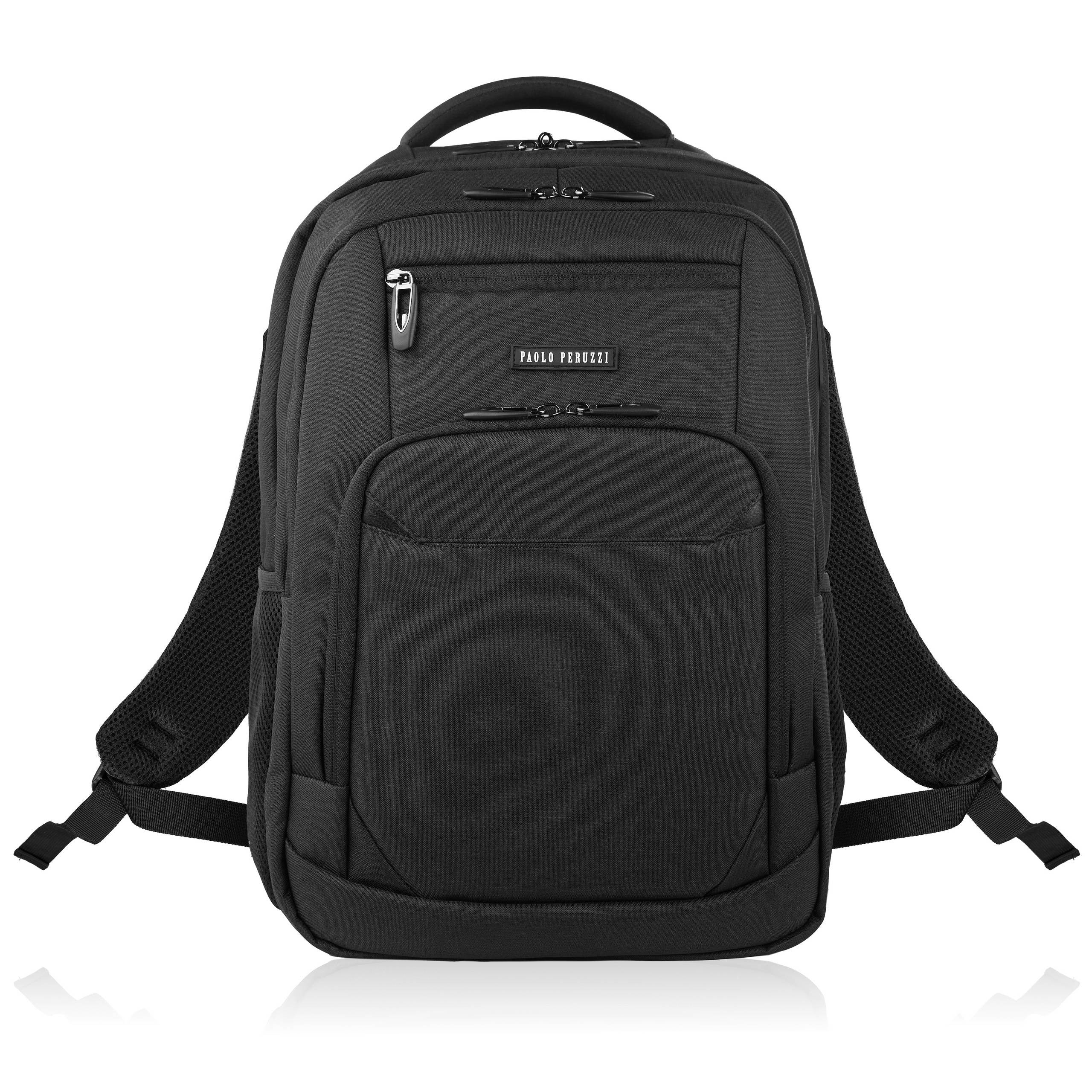 Laptop Backpack Men's Travel for Office Black Waterproof Paolo Peruzzi
