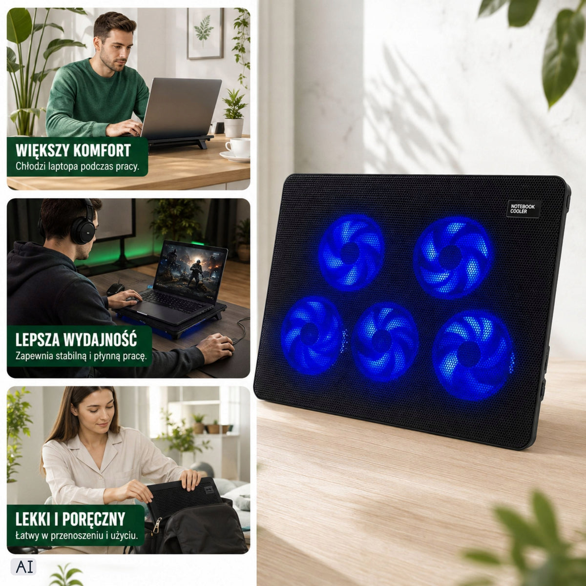 Laptop Cooling Pad Stand Computer USB LED Backlight Manufacturer no brand