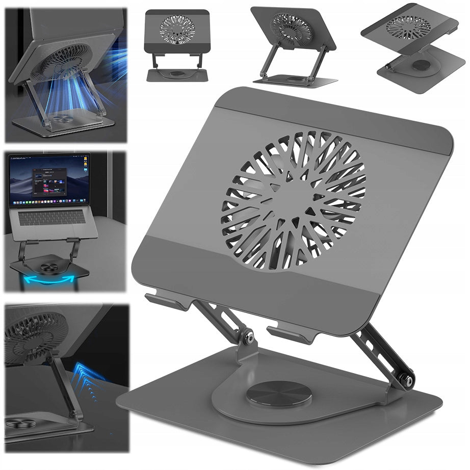 Laptop Cooling Stand 360° Adjustable Aluminum with Fan