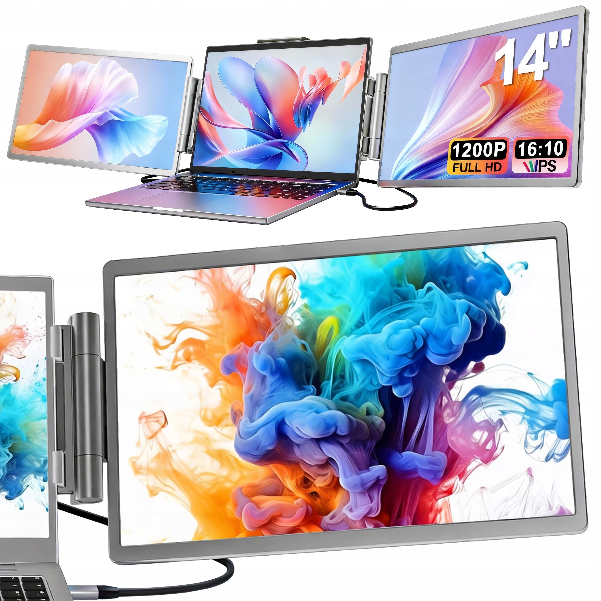 Laptop Portable Monitor Dual 14 Inch LCD IPS WUXGA 1920x1200 60hz