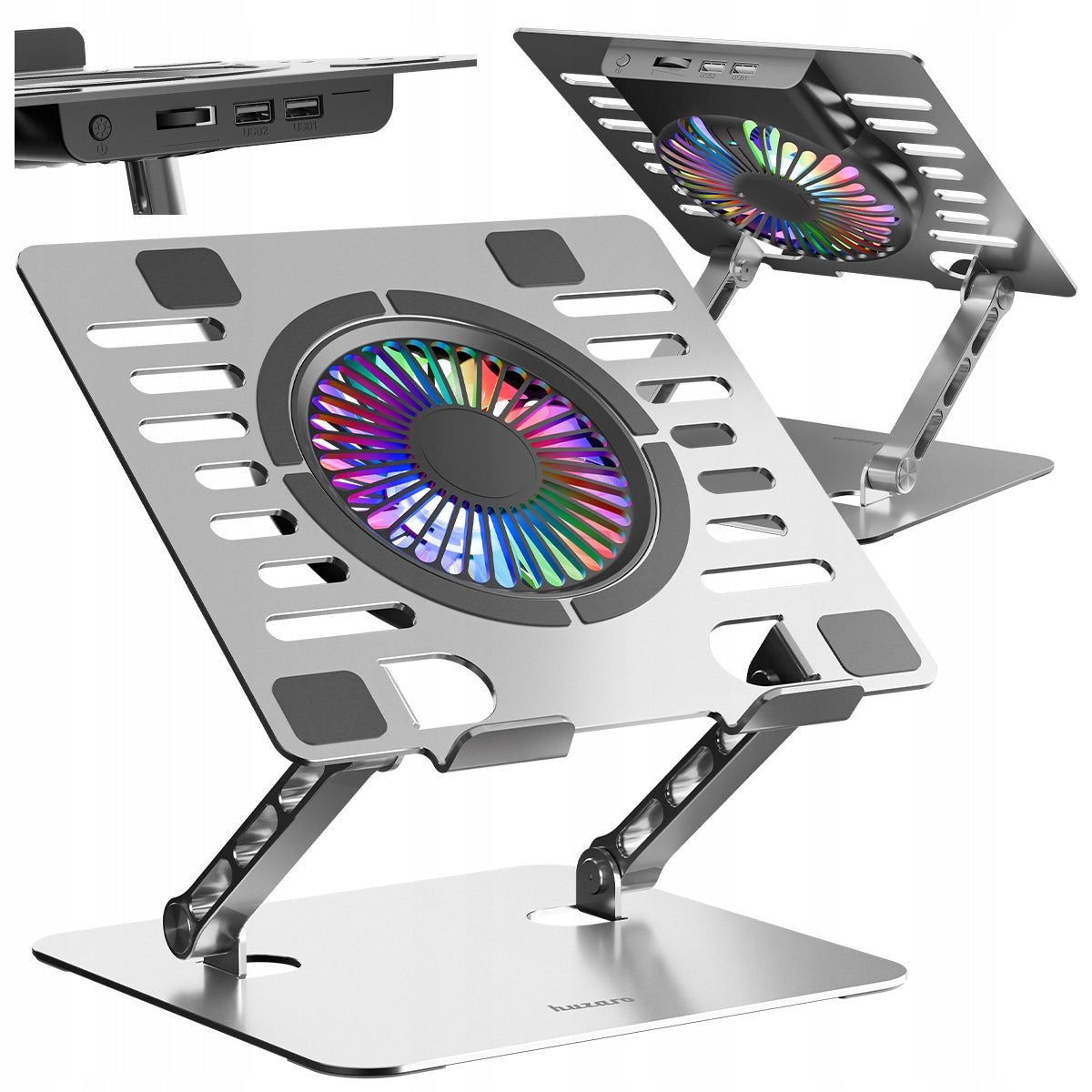 Laptop Stand COOLING Adjustable HUZARO RGB LED USB 2.0 Pad