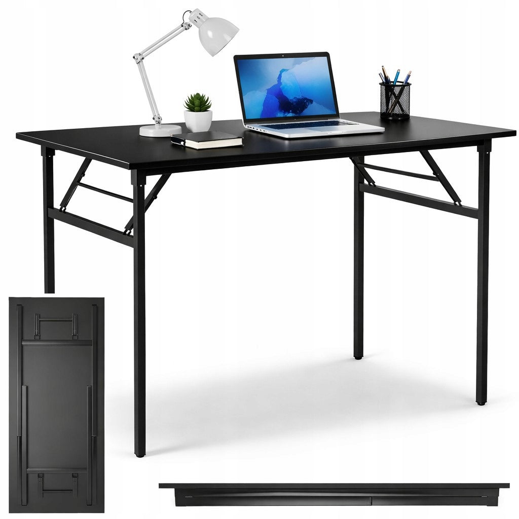 Laptop Table Folding Large Computer Desk 100 x 50 x 76 cm BLACK