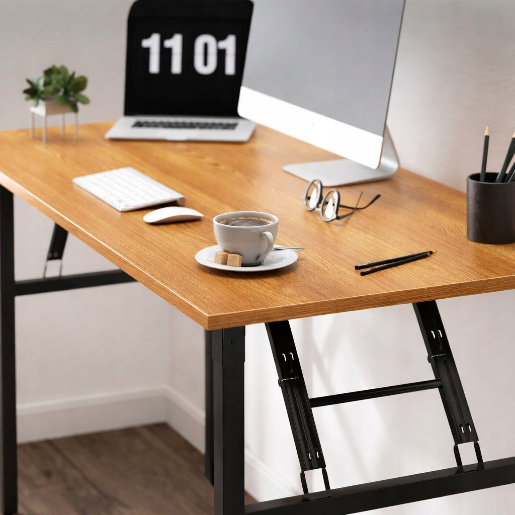 Laptop Table Folding Large Computer Desk 120x60x76 cm BROWN Manufacturer code Stolik pod Laptopa Składany Anytech Brązowe
