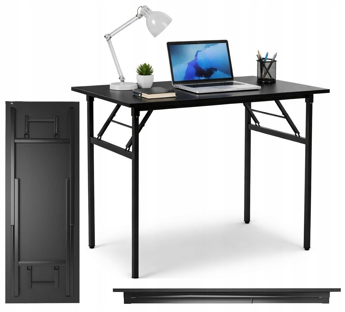 Laptop Table Folding Small Computer Desk 80 x 40 x 76 cm BLACK