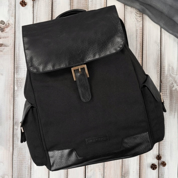 Laptop school backpack travel backpack black vegan A4 Paolo Peruzzi Brand Paolo Peruzzi