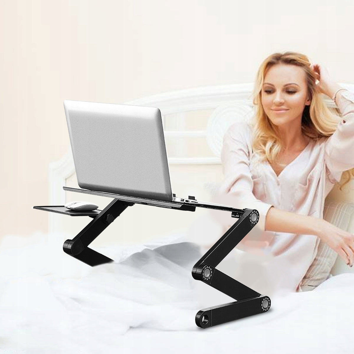 Laptop stand, automatic locking of ABS joints Lightweight design