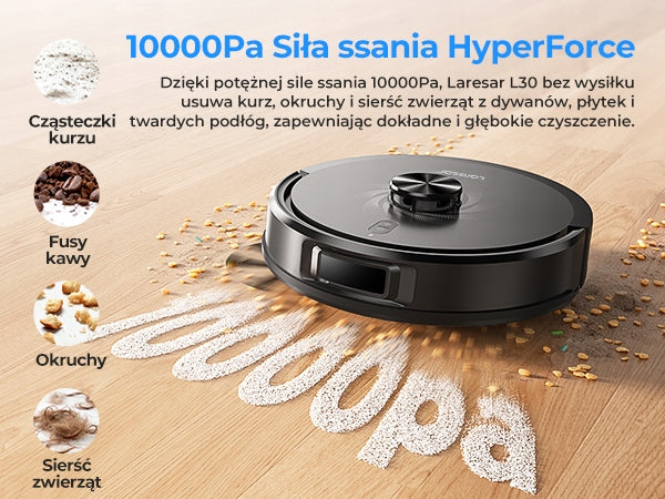 Laresar L30 Laser-Guided Robot Vacuum, 10,000 Pa suction power Manufacturer code CRV1023