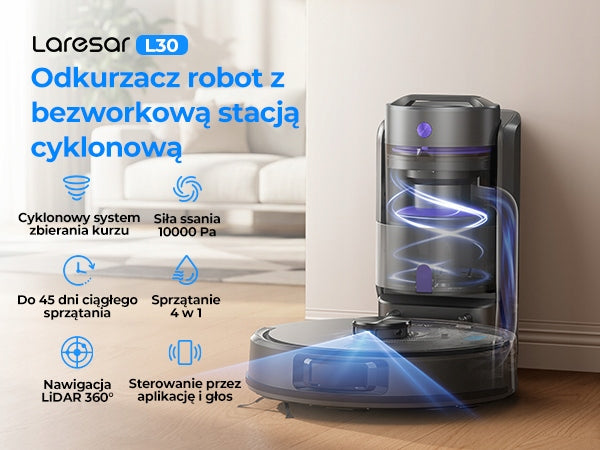 Laresar L30 Laser-Guided Robot Vacuum, 10,000 Pa suction power Packaging status original