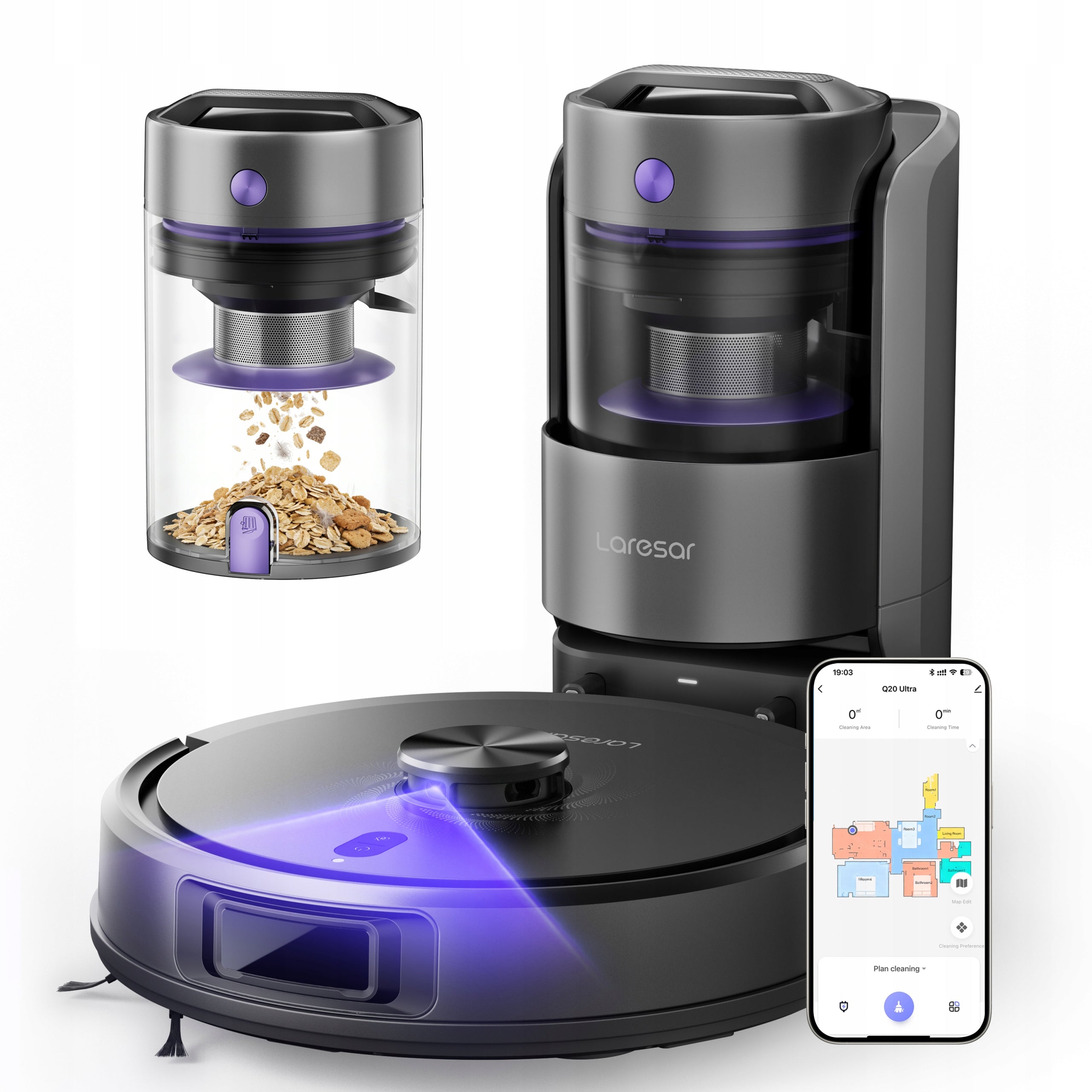 Laresar L30 Laser-Guided Robot Vacuum, 10,000 Pa suction power