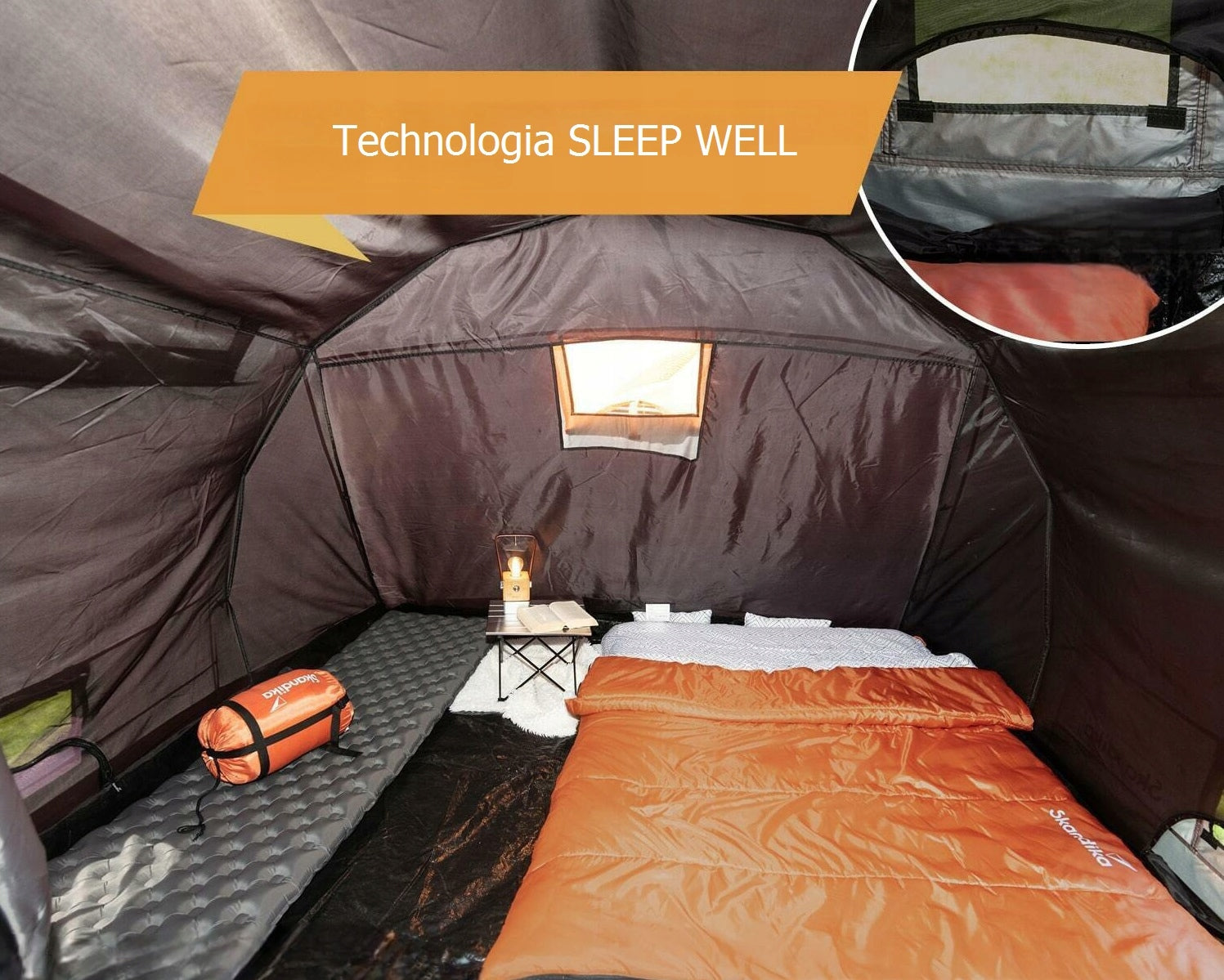 Large 16m² High Tent MONACO XL 4 - 5 persons 5000mm Technology SLEEP WELL Brand Vibra Camping