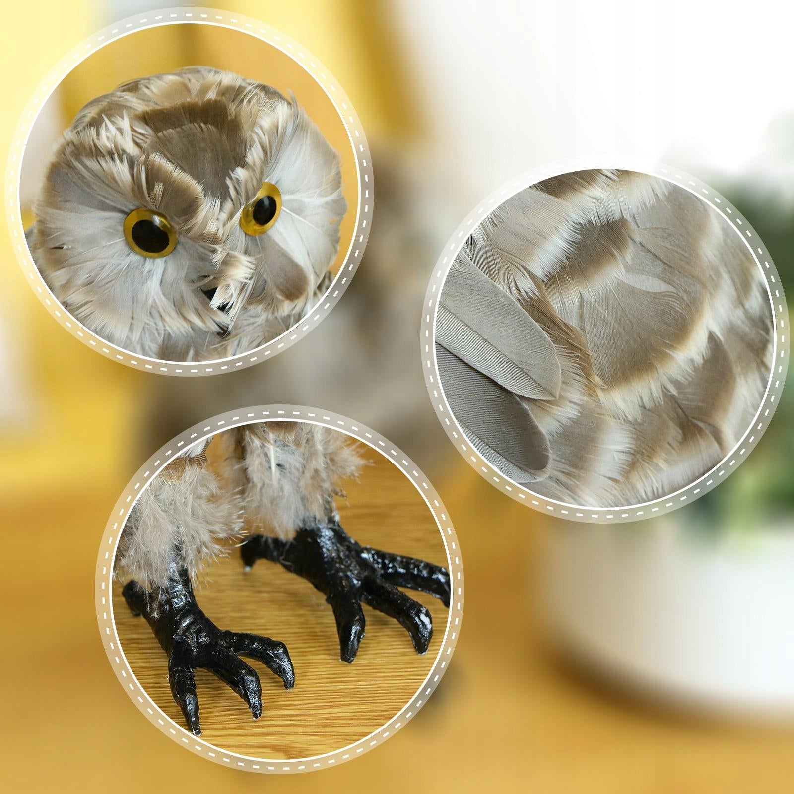 Large Artificial Owl Taxidermy Decor White/ Brown #1 Manufacturer code 01760013486