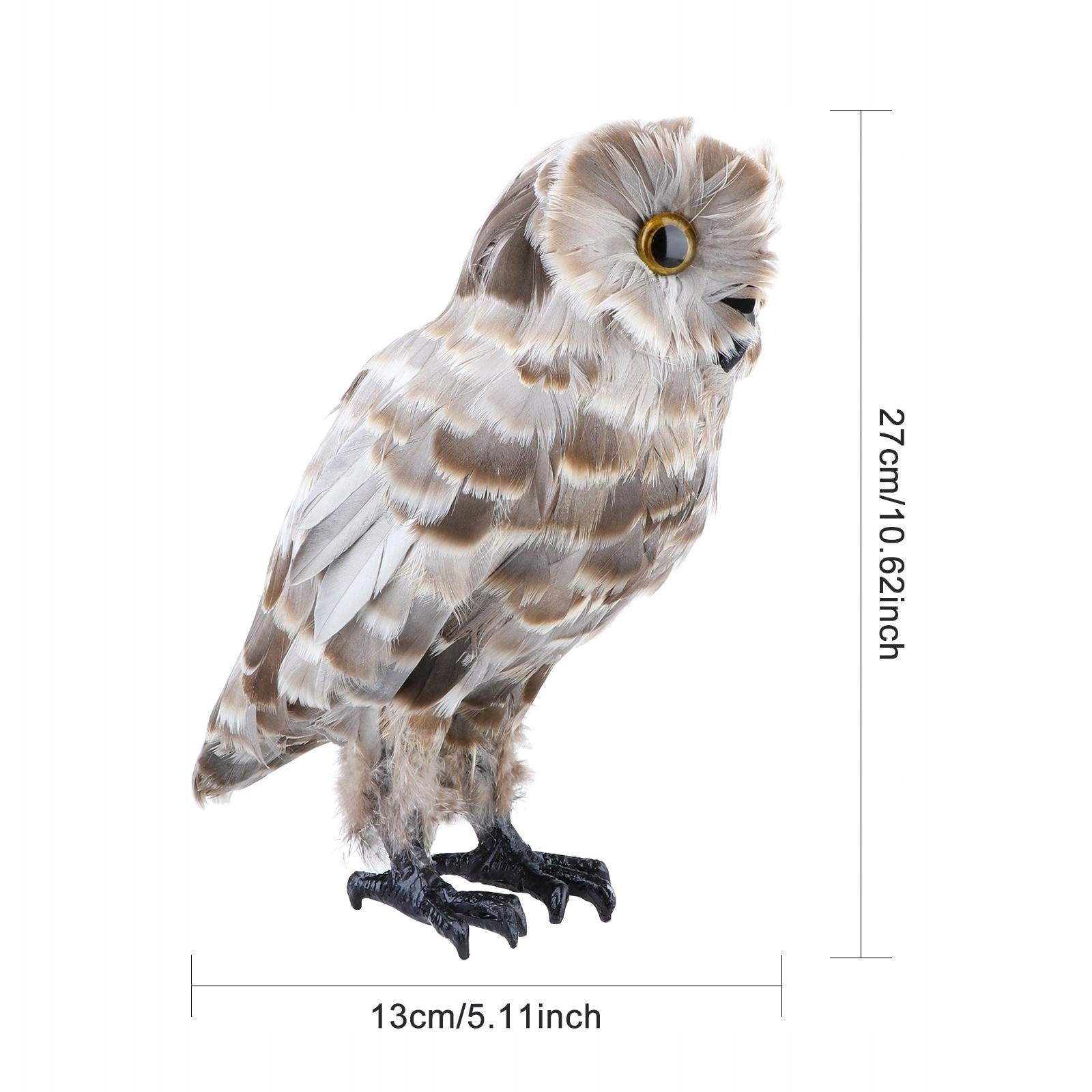 Large Artificial Owl Taxidermy Decor White/ Brown #1 Manufacturer no brand