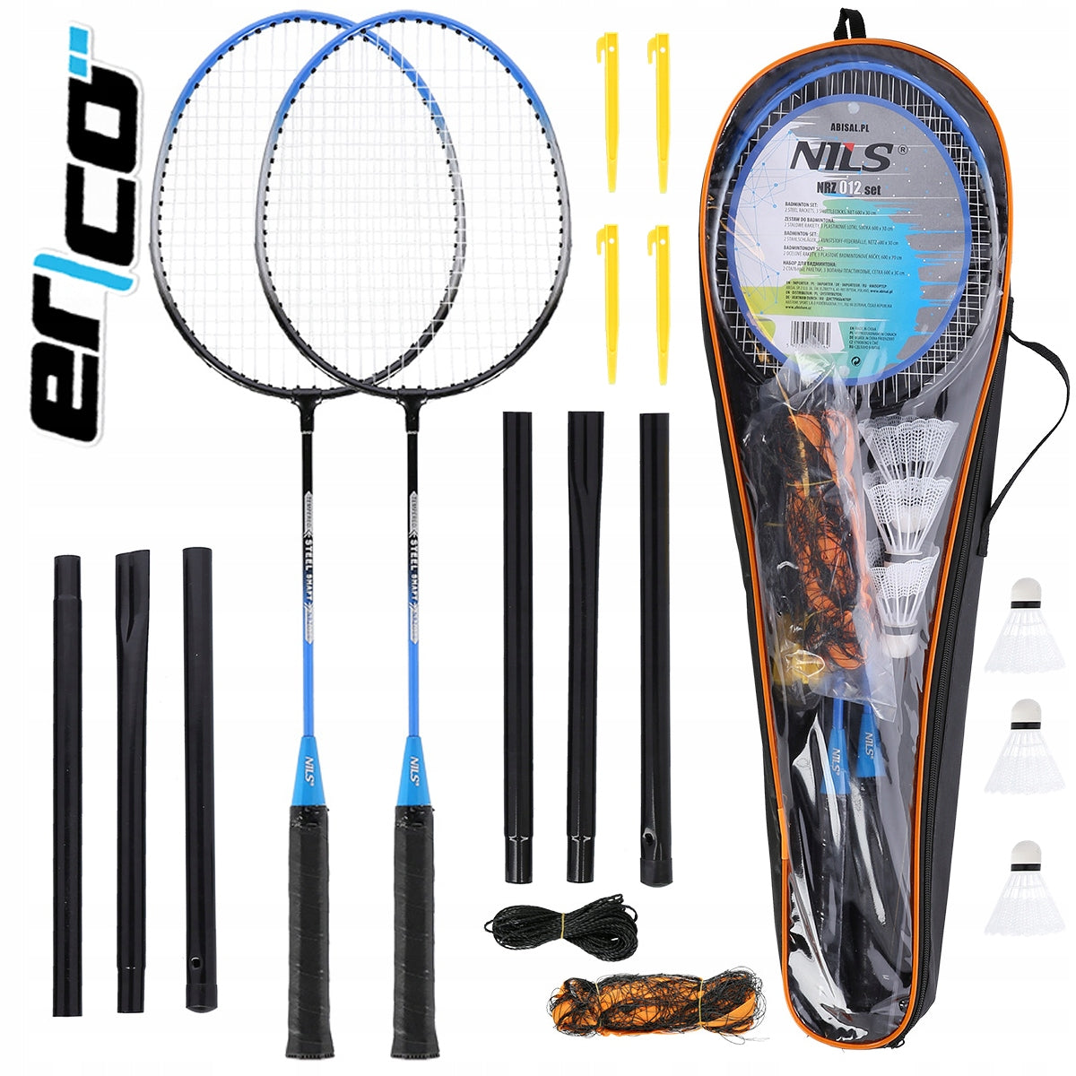 Large Badminton Set 2x RACKET + Mesh + 3x DARTS + Cover