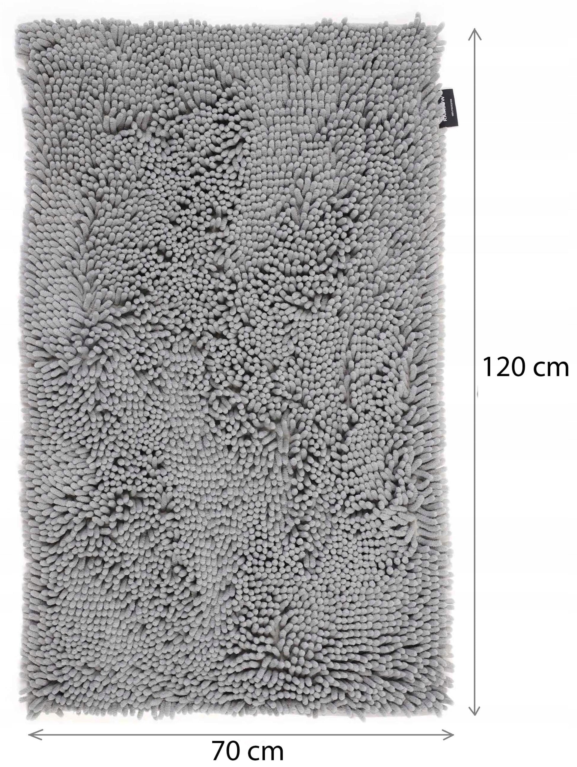Large Bathroom Rug Absorbent for Washing Anti-slip Grey 70X120cm Length 120 cm