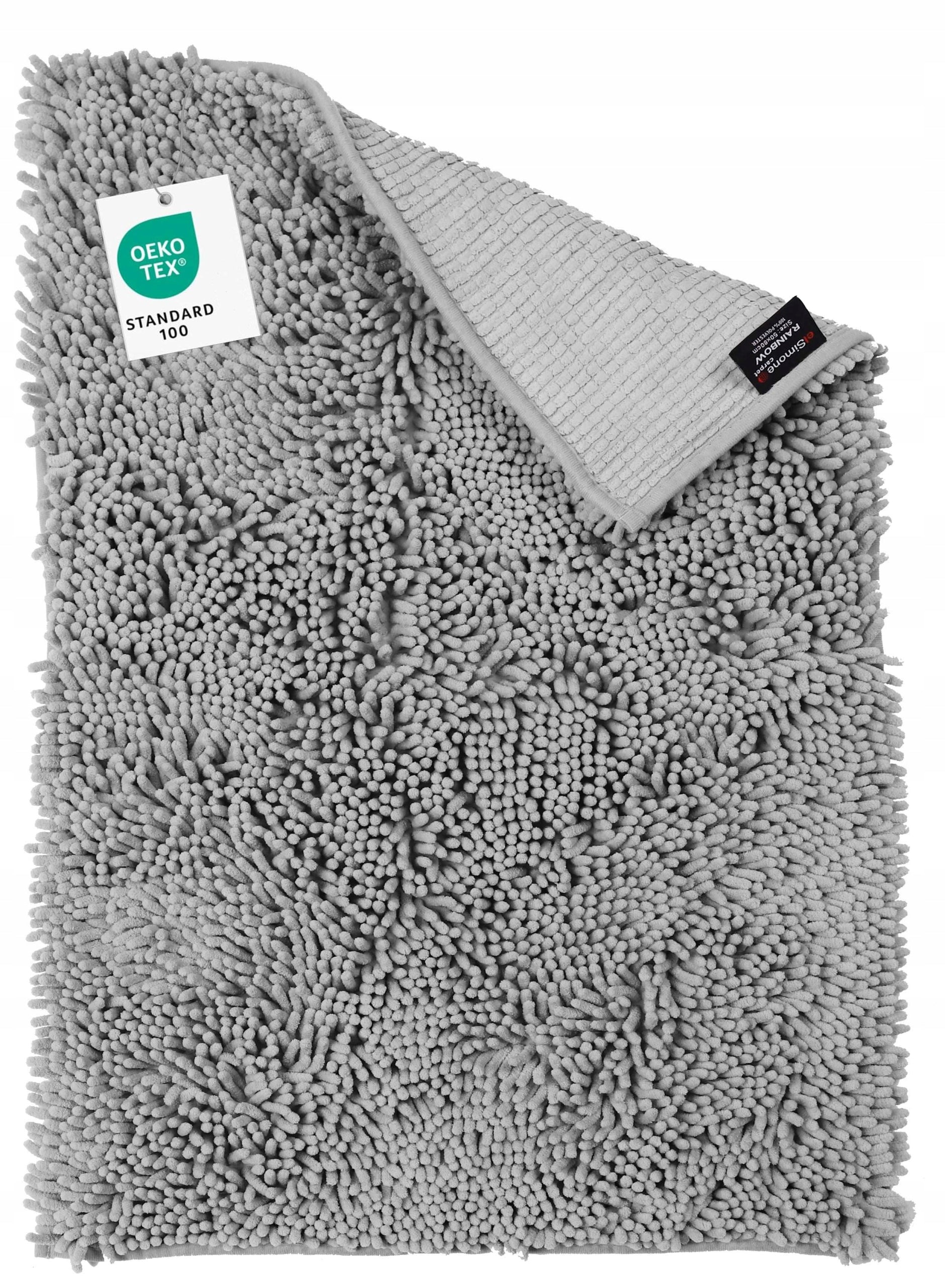 Large Bathroom Rug Absorbent for Washing Anti-slip Grey 70X120cm