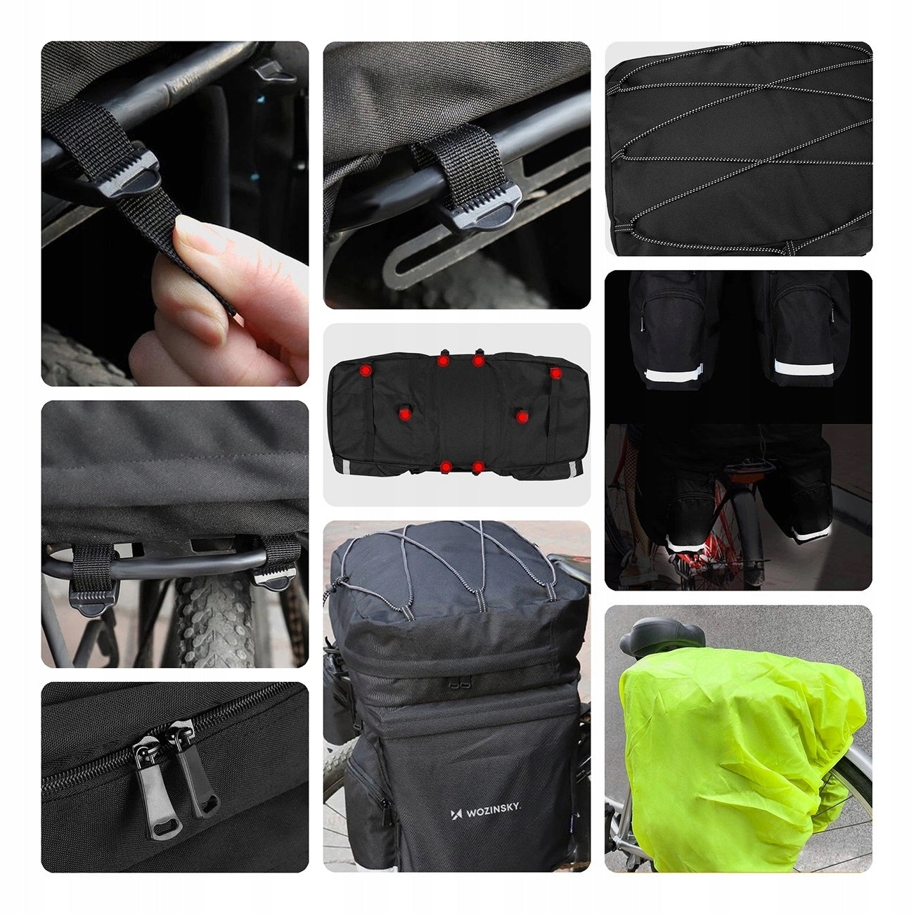 Large Bicycle Luggage Bag Bicycle Bag Rain Cover Color black