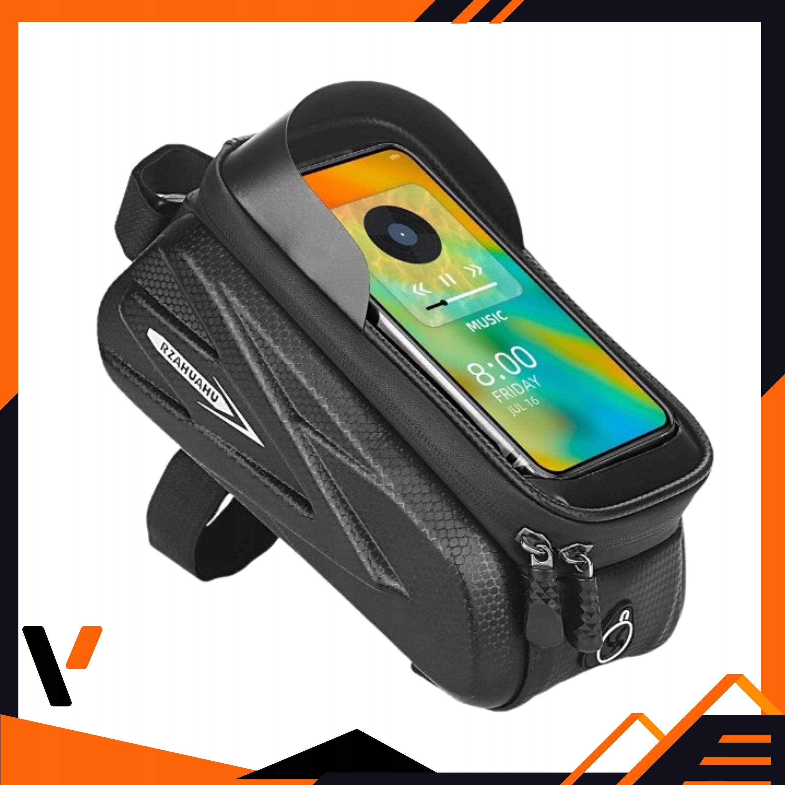 Large Bicycle Pouch Bicycle Bag Case Phone Case Waterproof Color black
