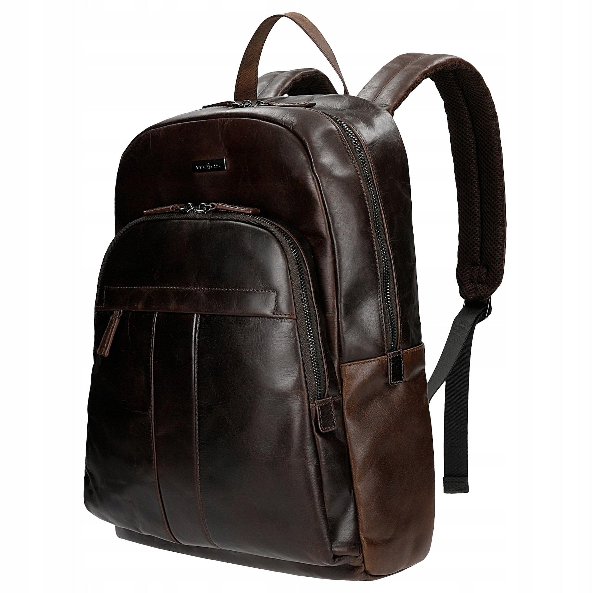 Large Brown Full Grain Leather Men's Backpack Brand Wojas