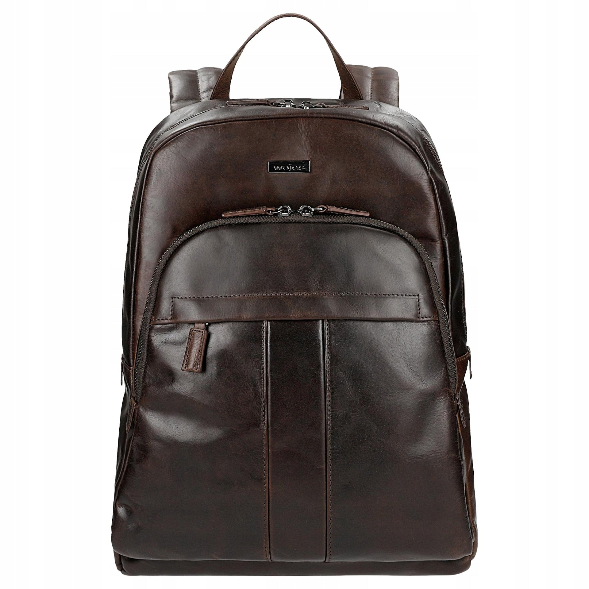 Large Brown Full Grain Leather Men's Backpack