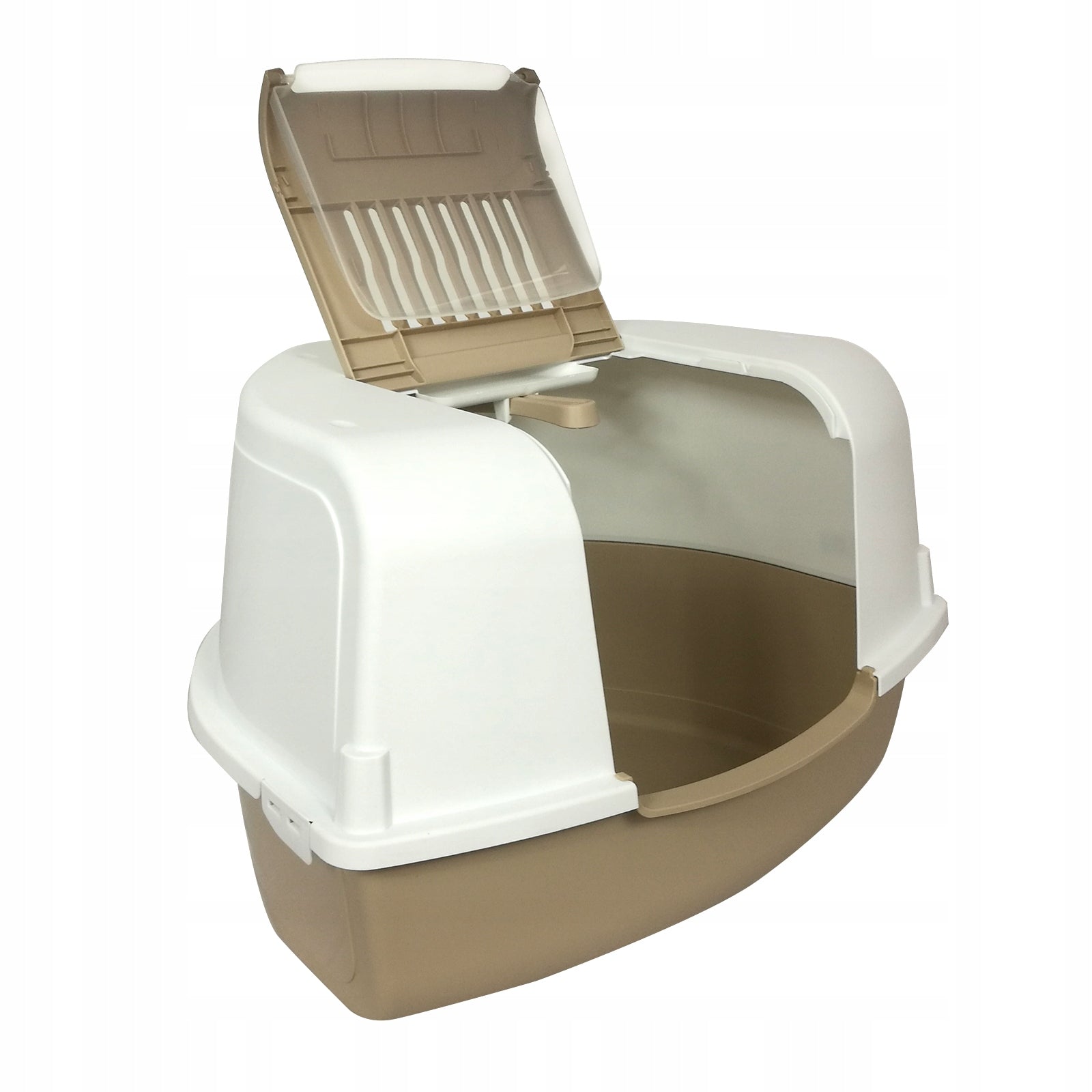 Large CORNER Cuvette For Cat Indoor + Filter + Spatula Kind closed litter box