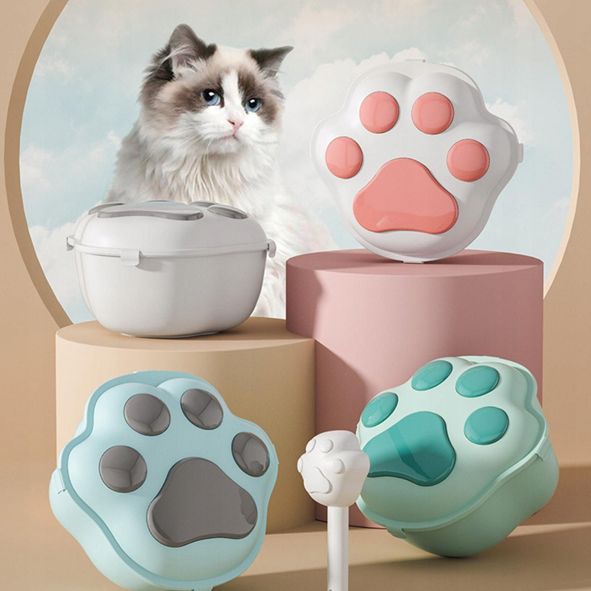 Large Capacity Dog Food Storage Container Rice Bin Kitchen with Lid Green Packaging status original