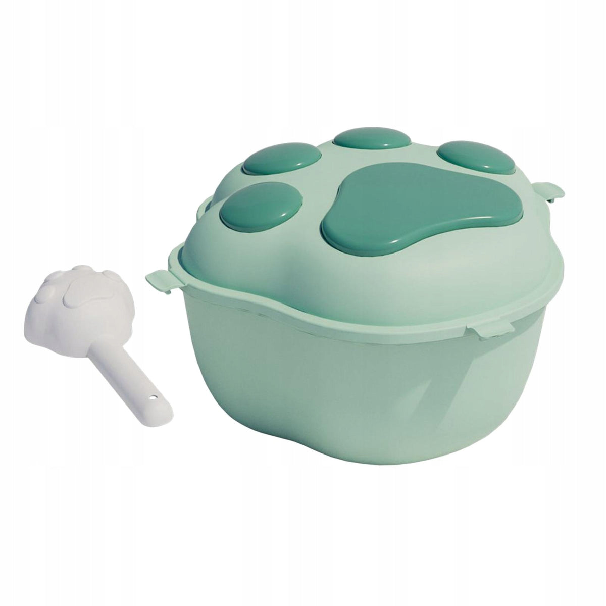 Large Capacity Pet Dog Food Storage Container Rice Box Sealed Can Green Packaging status original