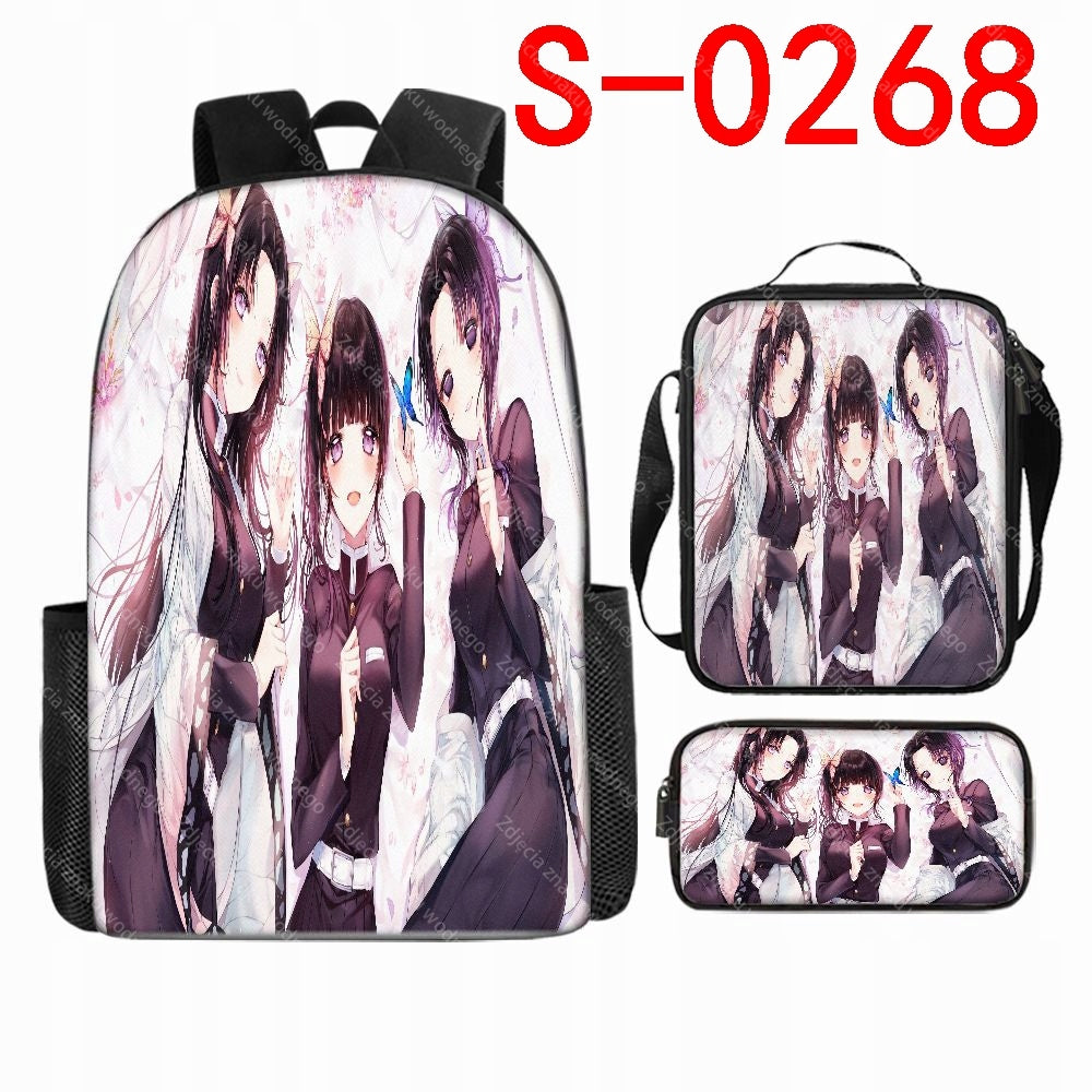 Large Capacity School Backpack with Fire Printing Effect: Anime Brand no brand