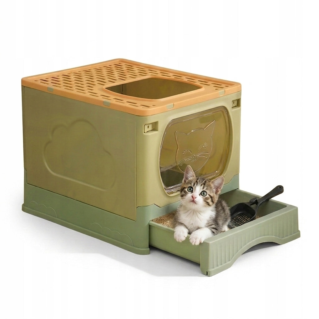 Large Cat Cuvette Closed Indoor Lockable with Drawer with Spatula