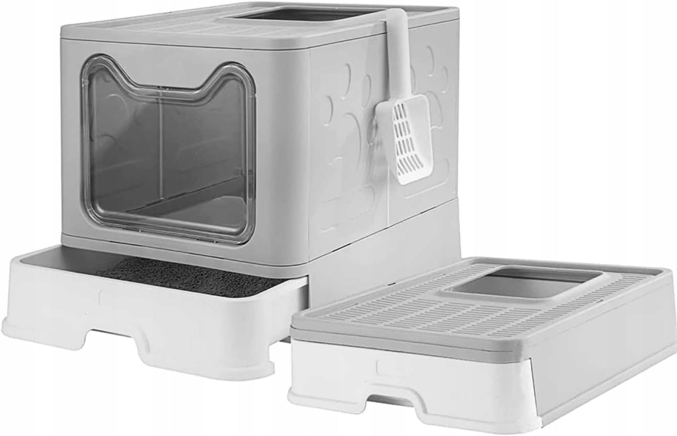 Large Cat Cuvette Closed Indoor Lockable with Drawer with XXL Spatula Trade name Kryta Kuweta dla Kota z Szufladą Anytech HOME Zamykana z Łopatką