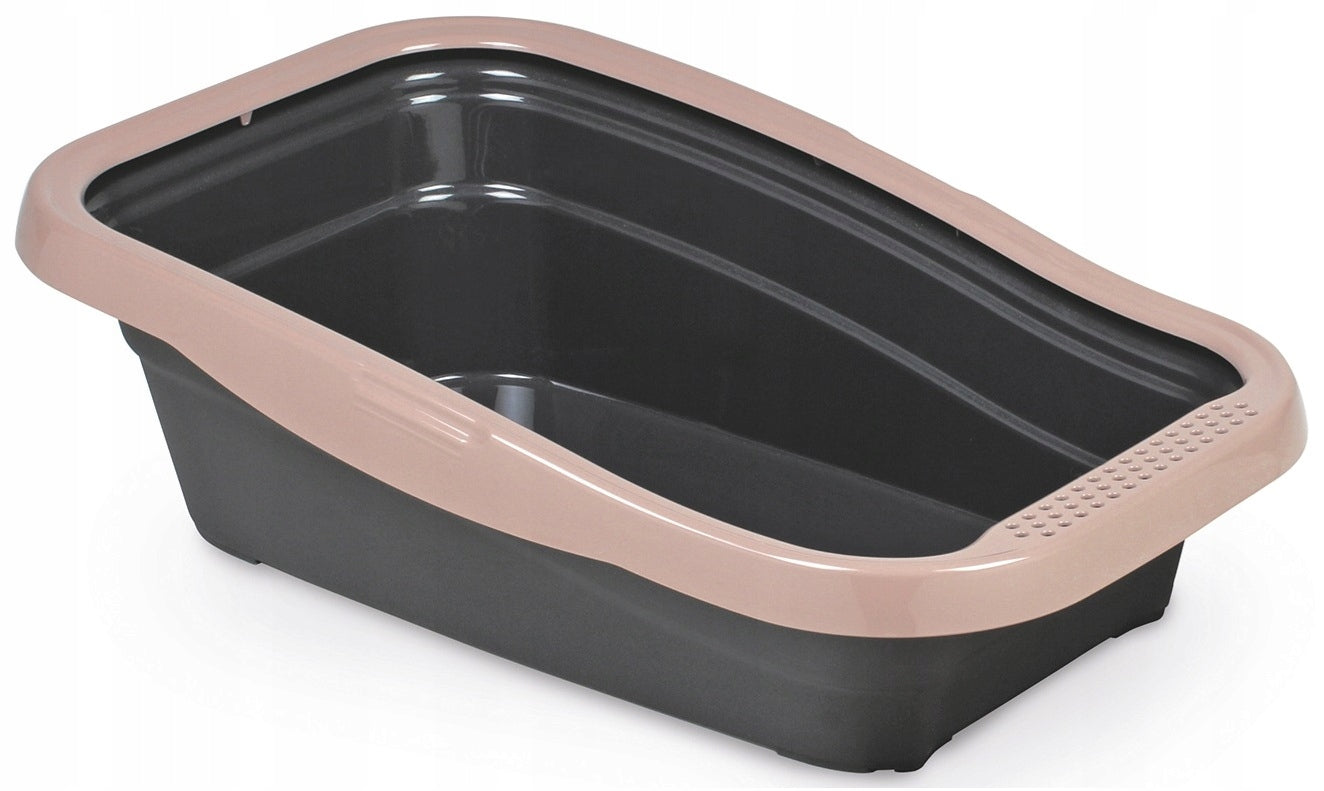 Large Cat Cuvette Open Black and Pink NELLA 58x37x18cm