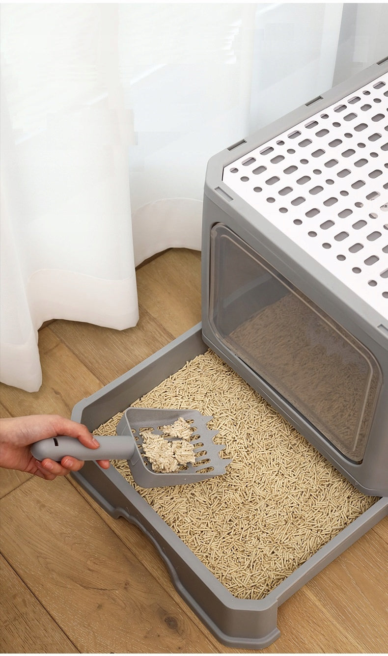 Large Cat Cuvette with Drawer + Spatula | Folding (F053) Kind closed litter box