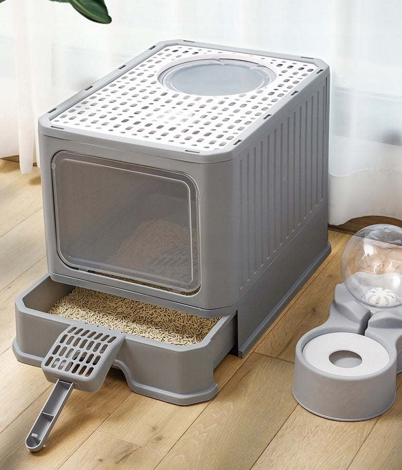 Large Cat Cuvette with Drawer + Spatula | Folding (F053) Manufacturer code F053