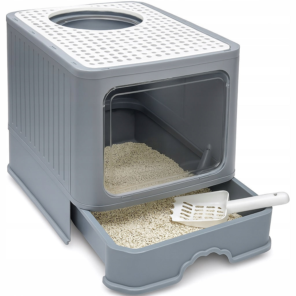 Large Cat Cuvette with Drawer + Spatula | Folding (F053)