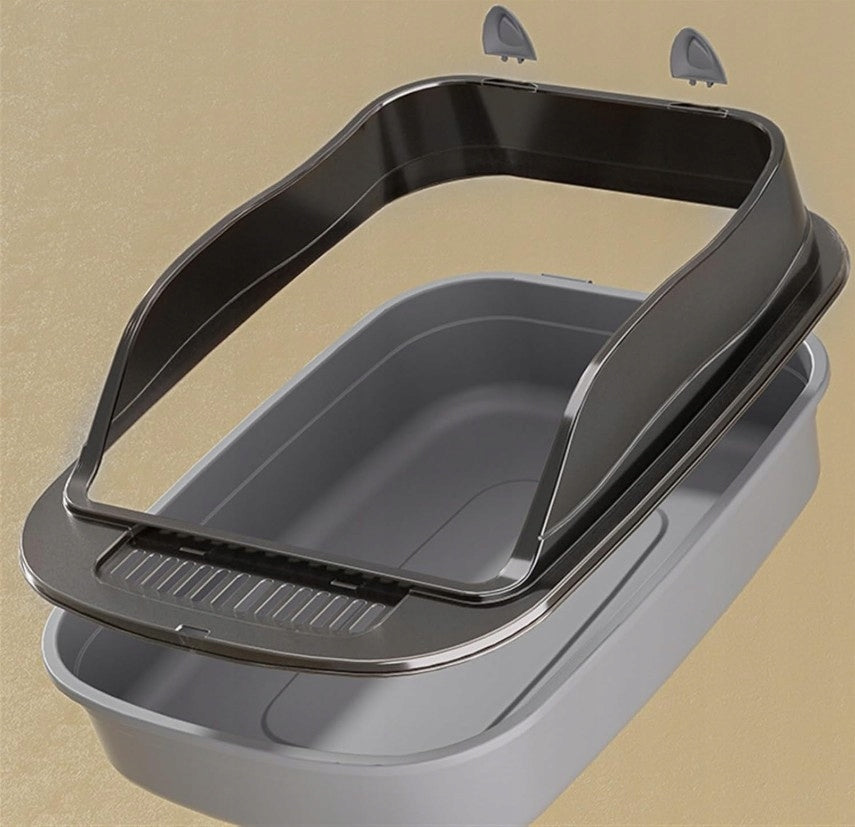 Large Cat Cuvette with Ears BLACK Open Sturdy Durable XXL Spatula Kind open litter box