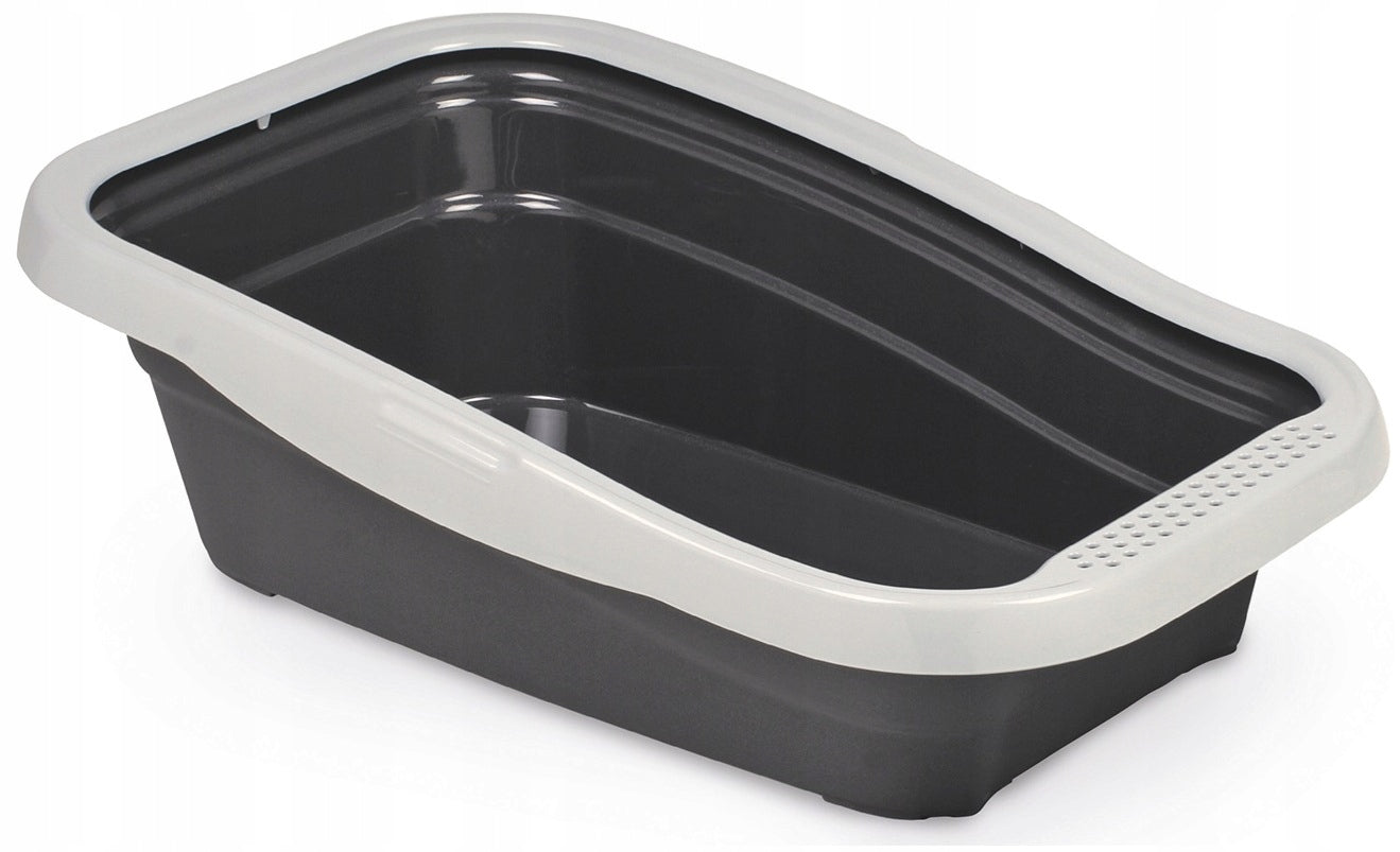 Large Cuvette open for cat black and gray NELLA 58x37x18cm