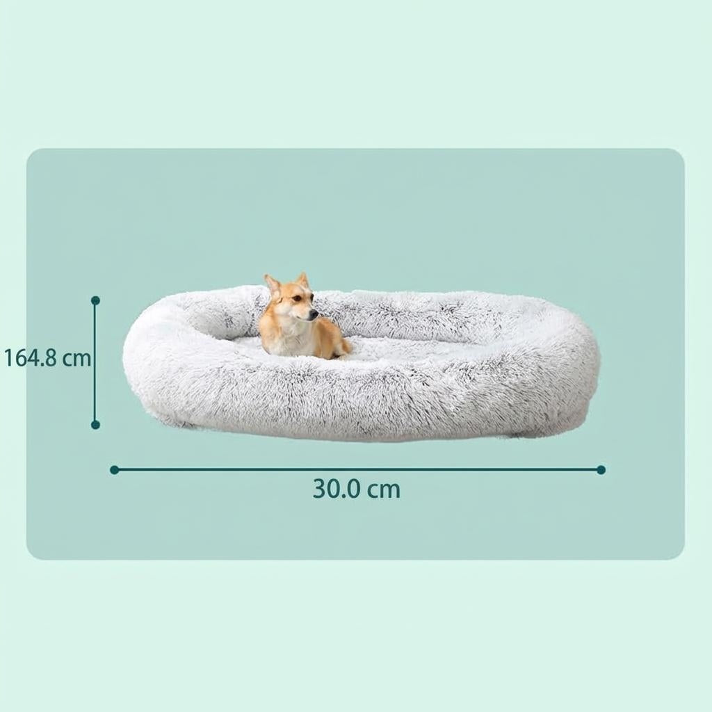Large Dog Bed for People and Pets Washable Non-slip 165x95x30cm Color gray