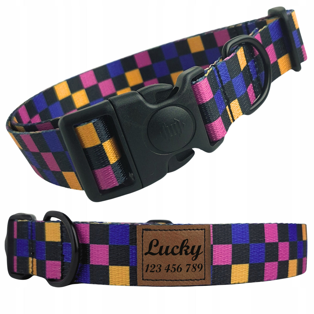 Large Dog Collar with Name and Phone Number ENGRAVING Strong Size XL