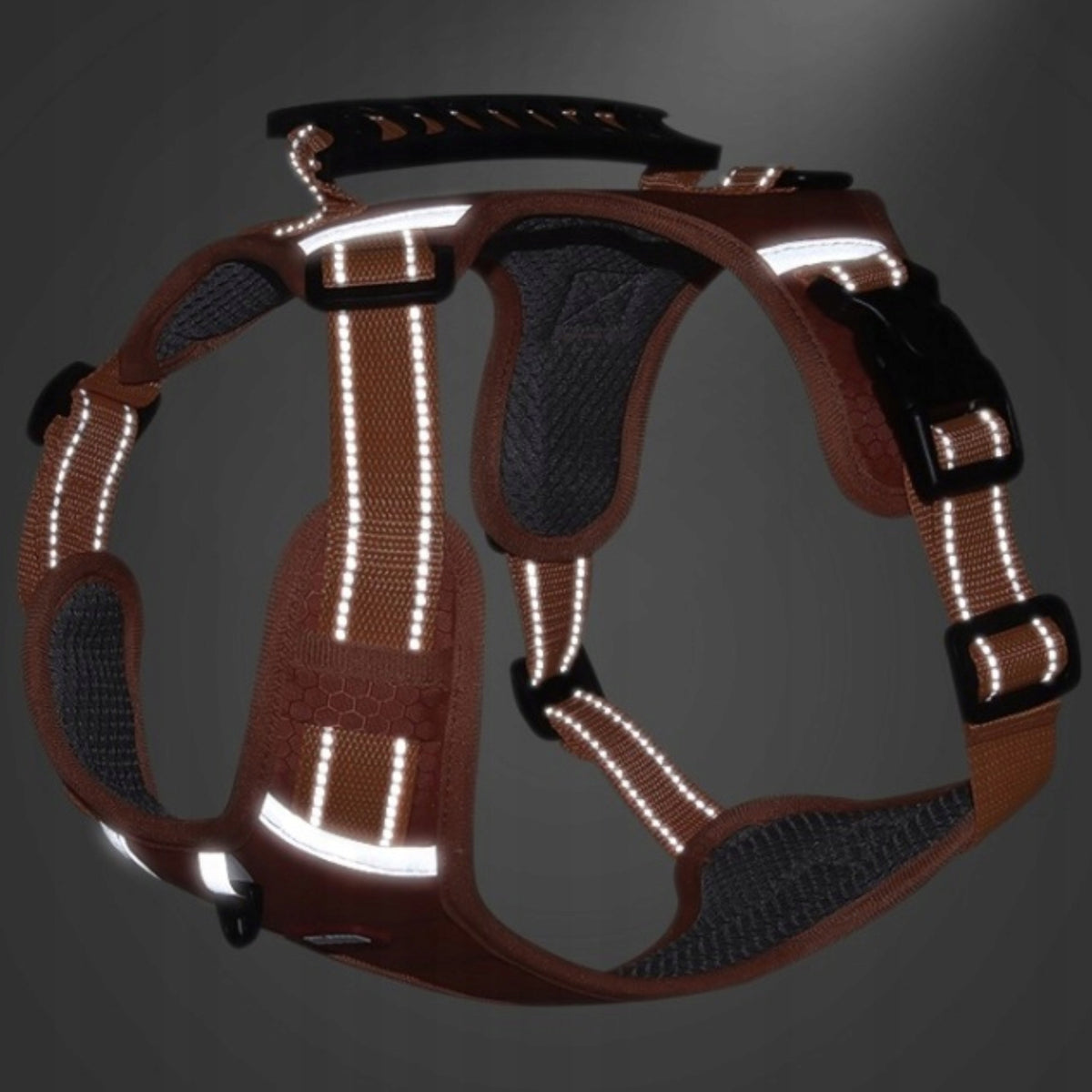 Large Dog Harness Pressure-Free Adjustable Reflective Roz L Orange Packaging status original