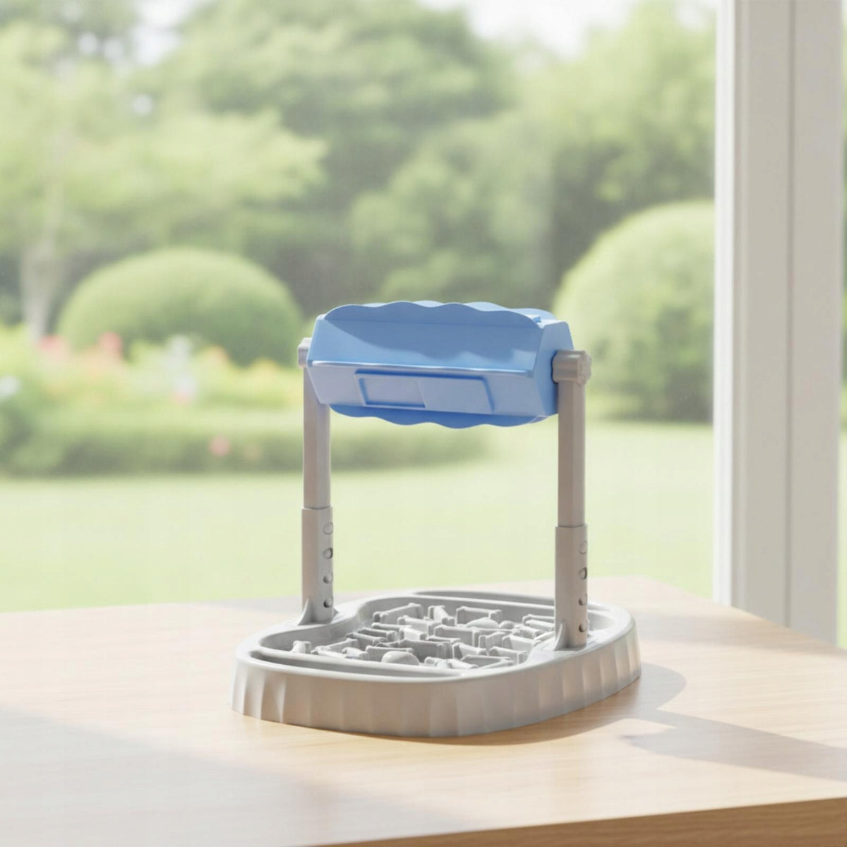 Large Dog Interactive Feeder Industrial Container for Slow Eating Blue Gear Packaging status original
