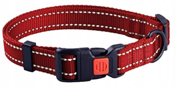 Large Dog Reflective COLLAR 32CM STRONG red