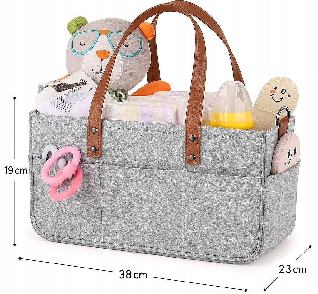 Large Felt Organizer Bag Diaper Basket Toys Akcesoria 38x23x19 Manufacturer code Torba Kosz Filc