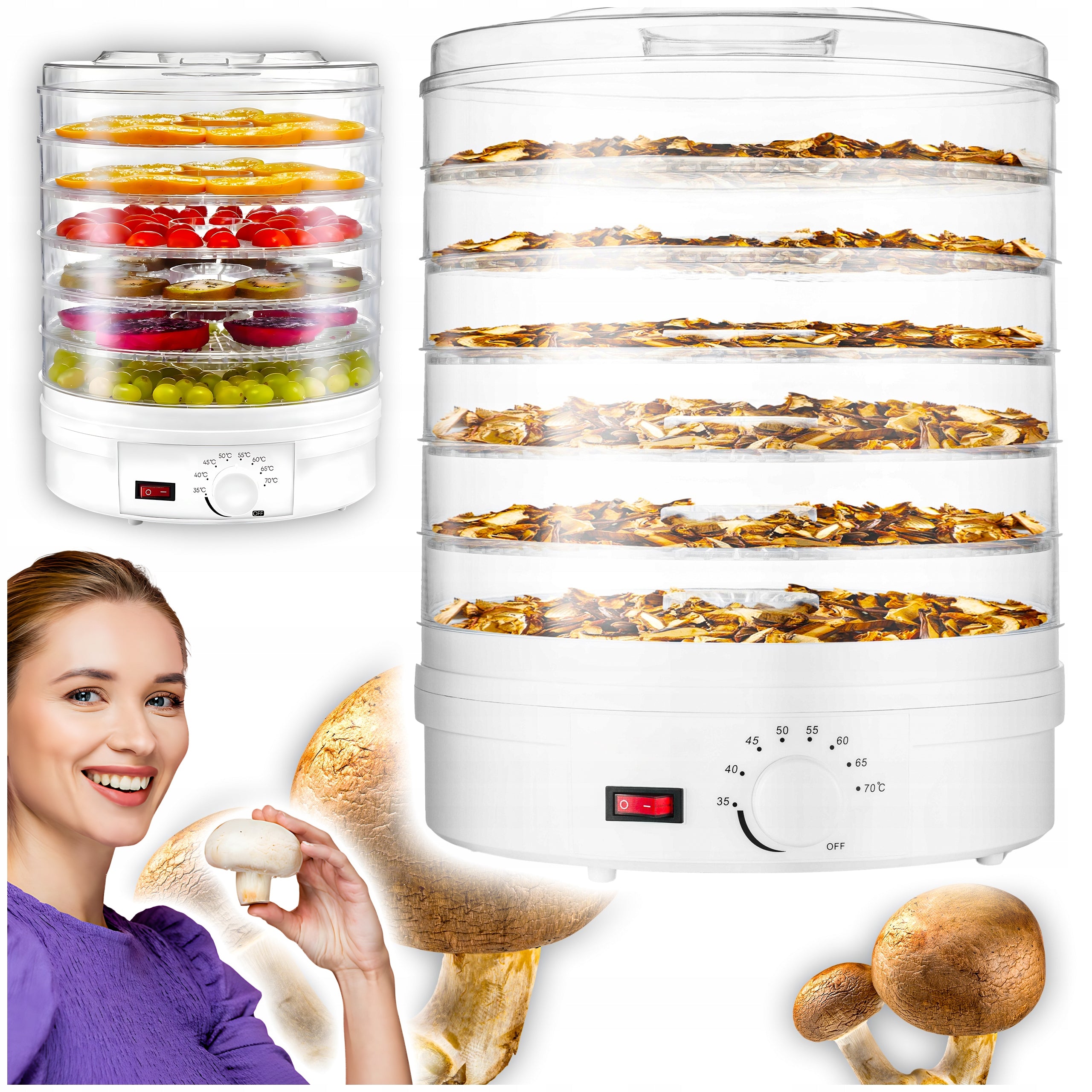 Large Fruit Mushroom Dryer 500W Food Grade Vegetable Food Adjustable