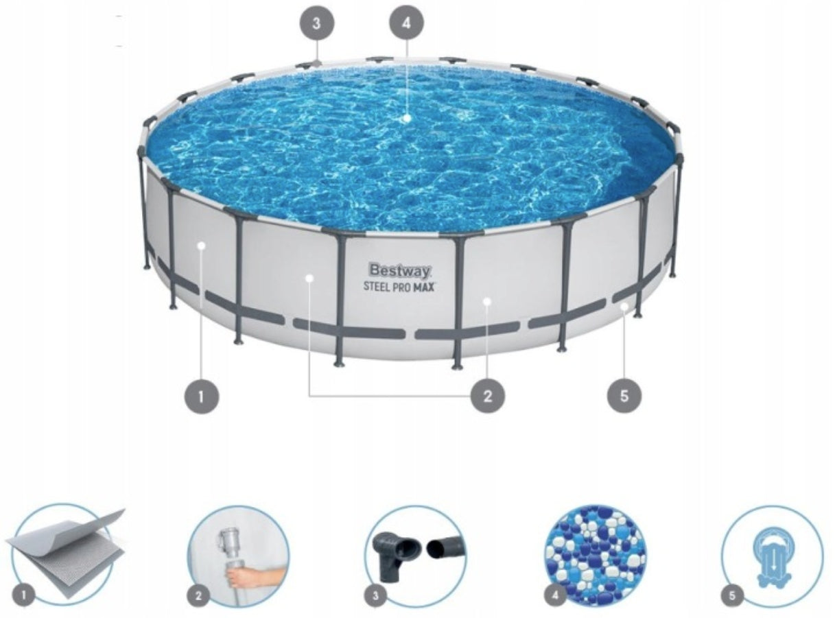 Large Garden Pool Framed Round 549x122 pump Bestway 56462 MODEL2026 Brand Bestway