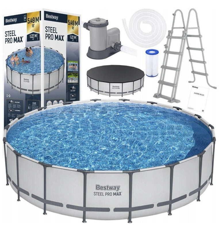 Large Garden Pool Framed Round 549x122 pump Bestway 56462 MODEL2026