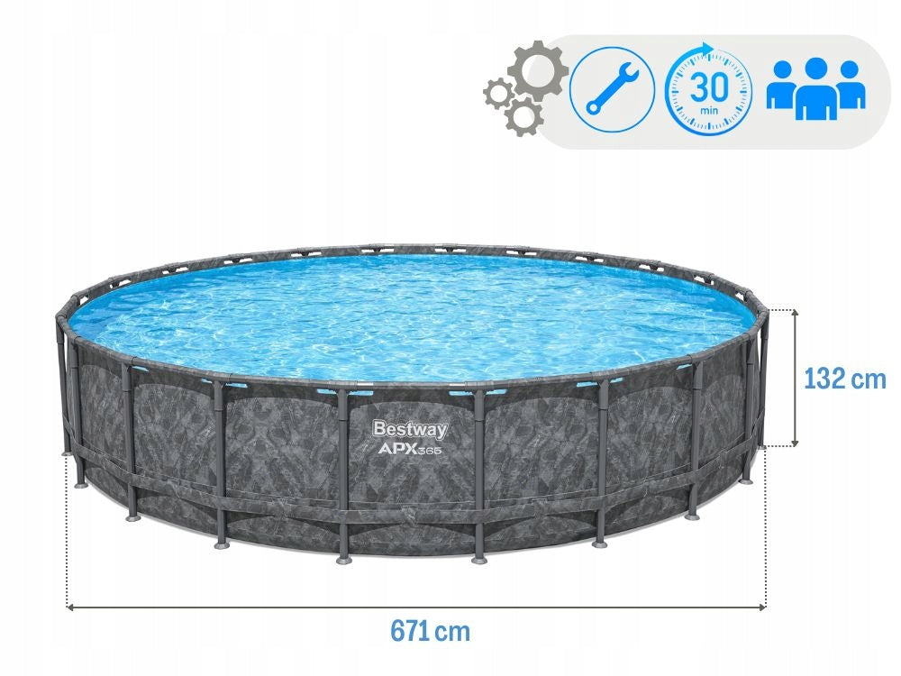 Large Garden Pool Framed Year-round 671x132 Bestway 561JZ 15in1 NEW2026 Packaging status original