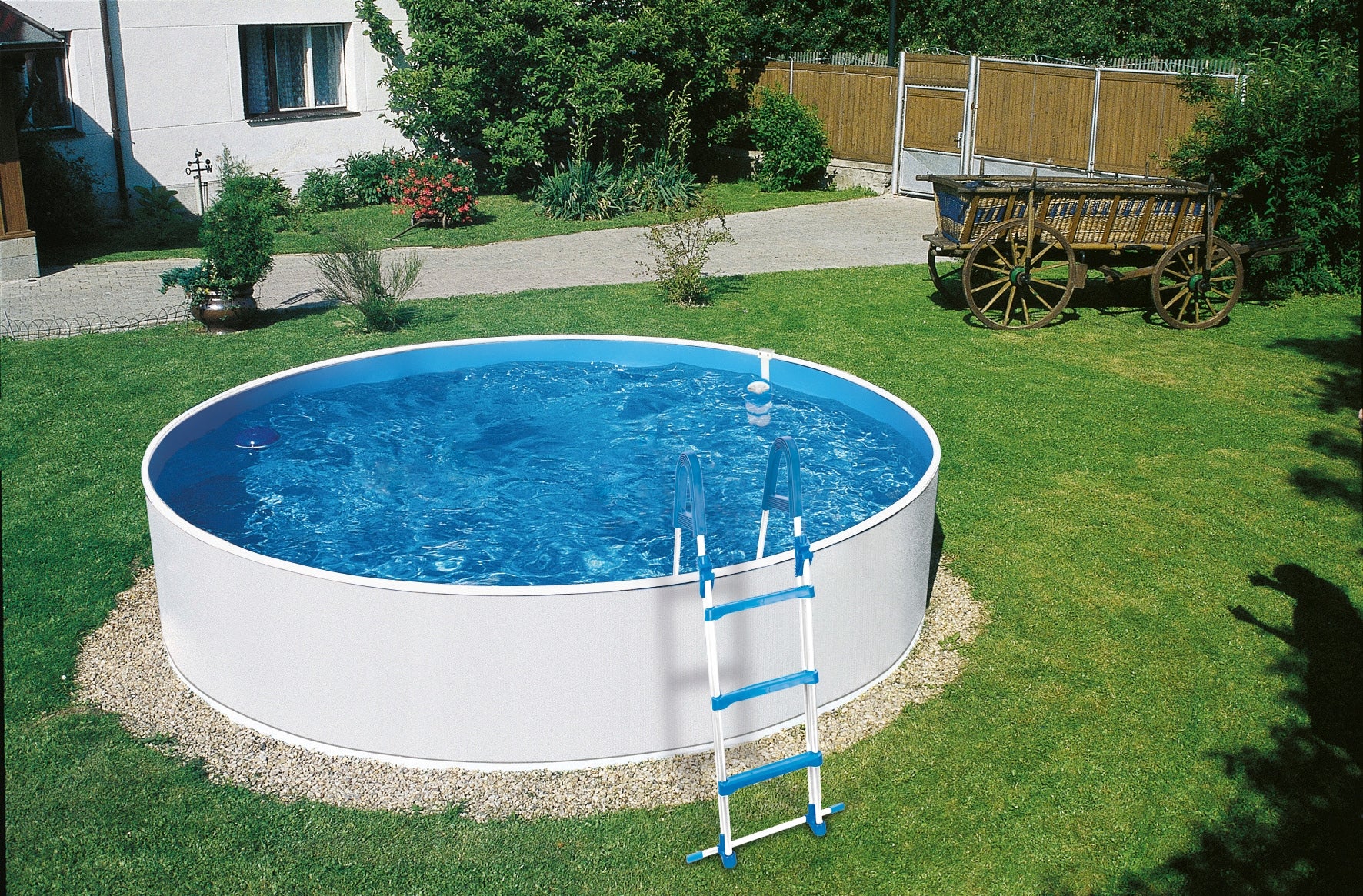 Large Garden Pool Metal Round Steel Wall Digging AZURO 460X90 Brand Bestway