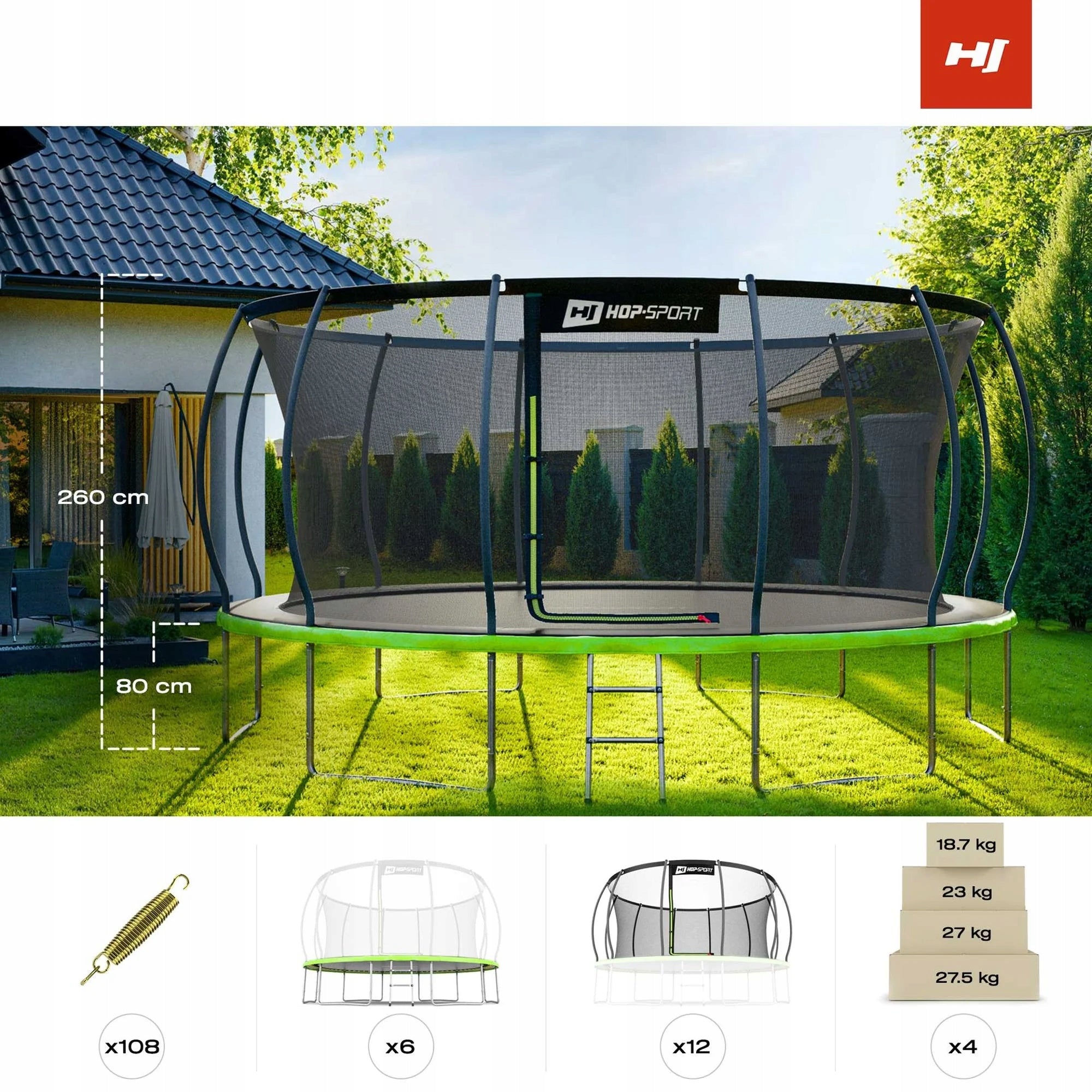 Large Garden Trampoline 16ft Pumpkin Ladder Durable 488cm For Kids Manufacturer code 5902308238534