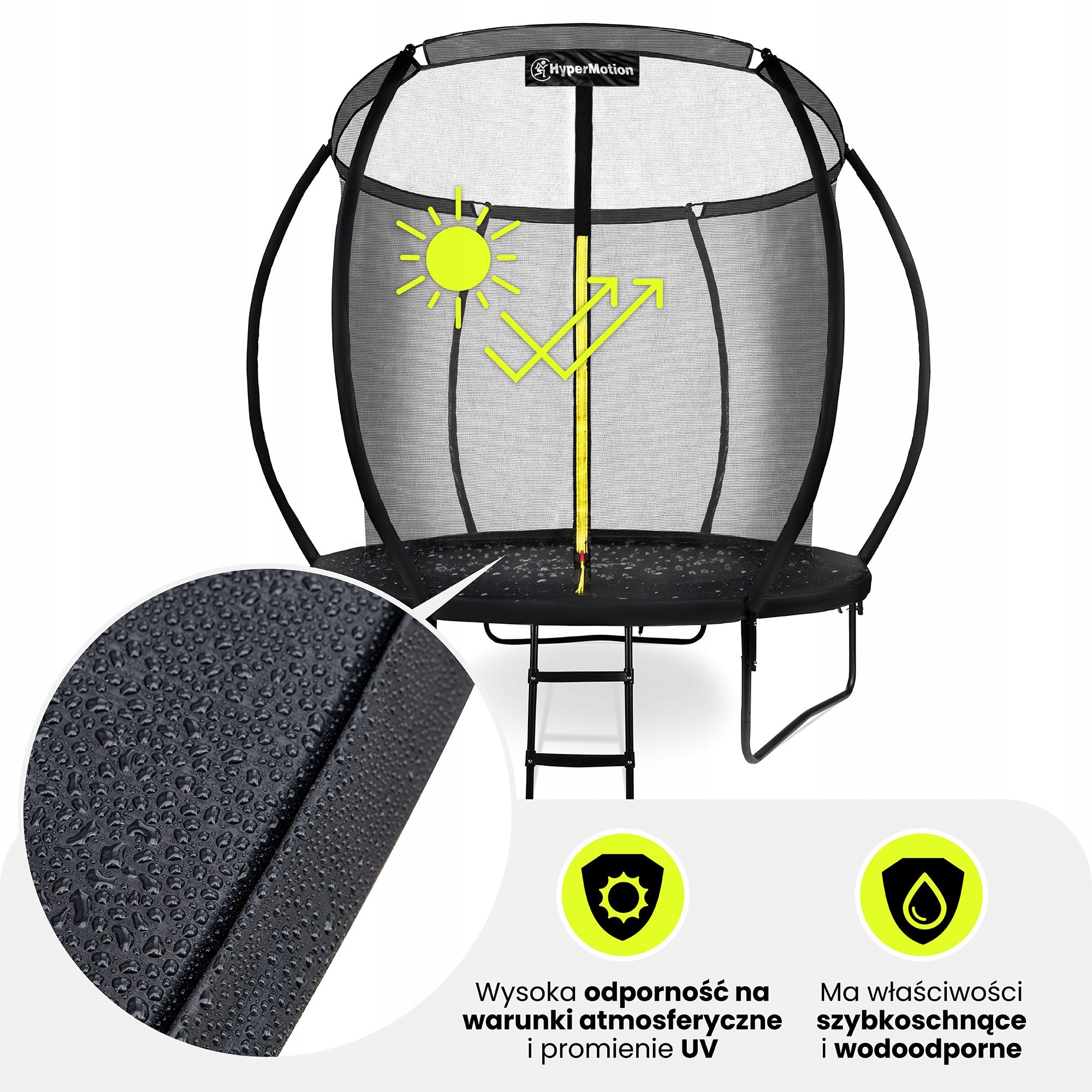 Large Garden Trampoline for Children 244cm Ladder Safety Net Height from ground level 68 cm
