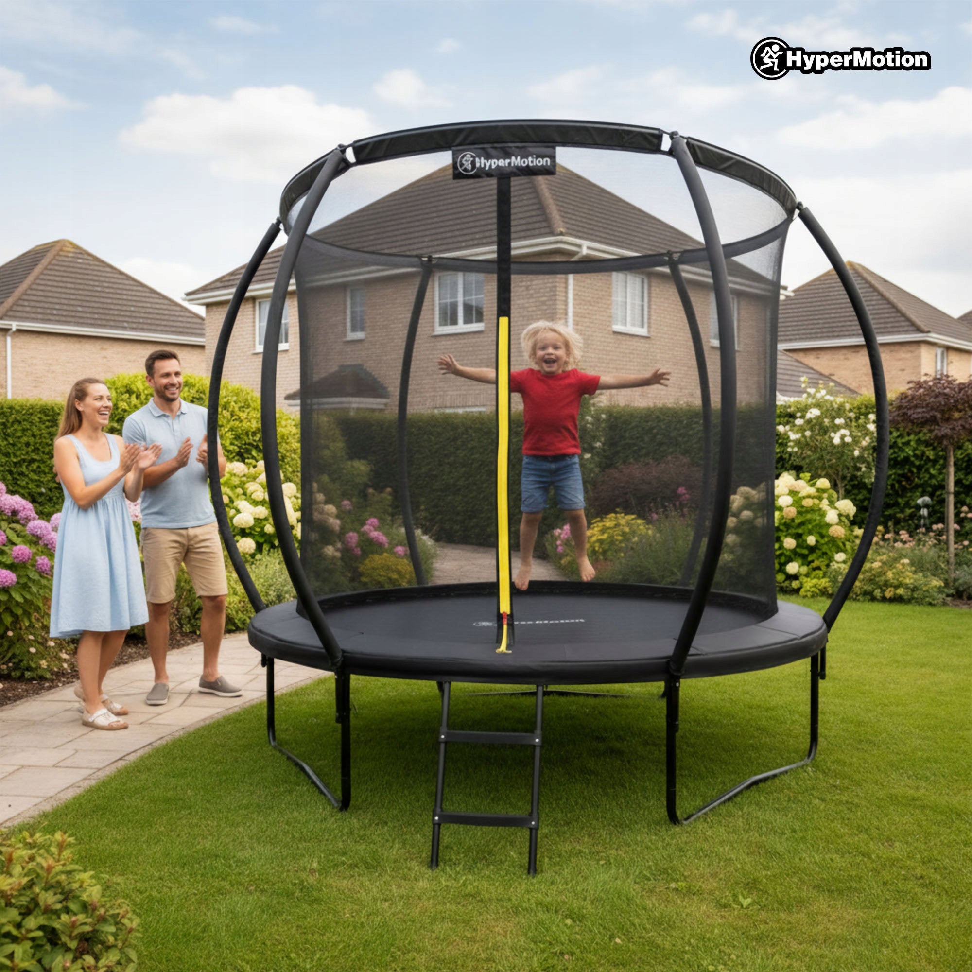 Large Garden Trampoline for Children 244cm Ladder Safety Net Number of springs/ropes 42